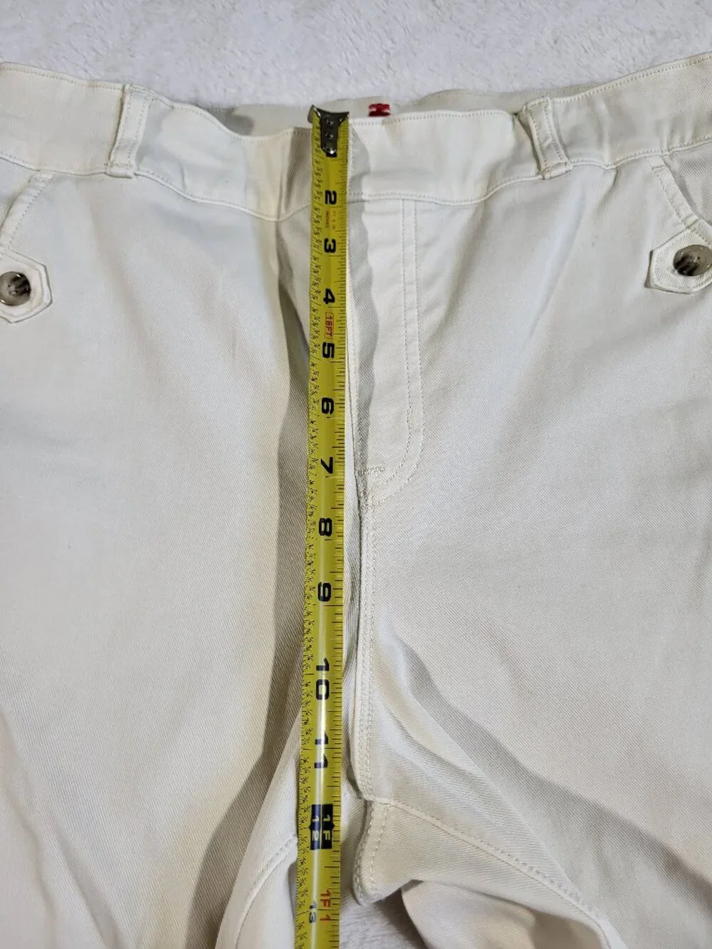 Spanx Stretch Twill Cropped Wide Leg Pants Off White size large - Picture 8 of 13